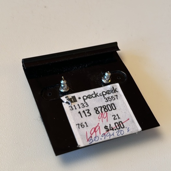 🌻 Vintage enamel post earrings infinity figure 8 loops - Picture 2 of 3